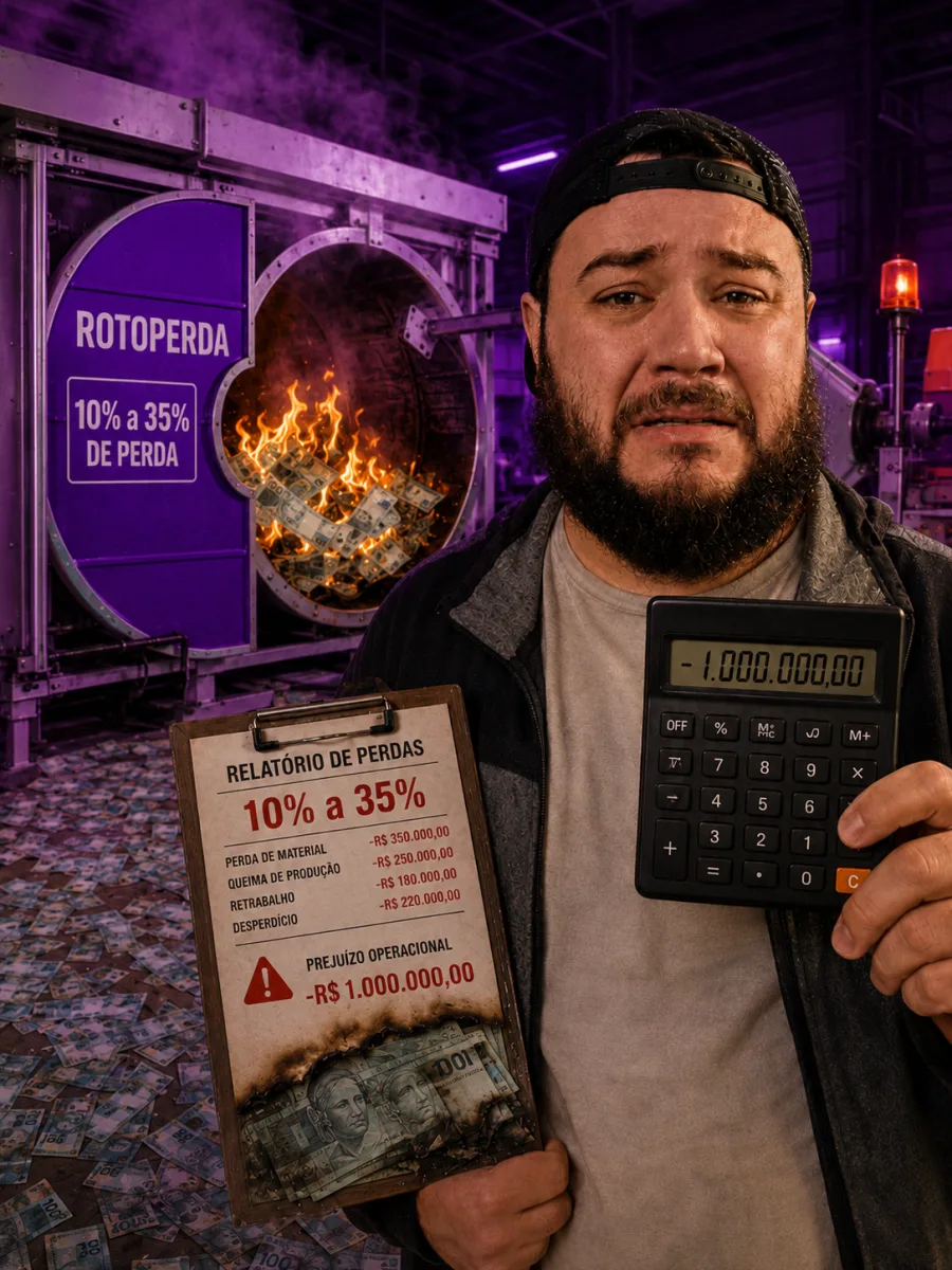 Calculadora de perdas na rotomoldagem com relatório de custo direto de peça ruim